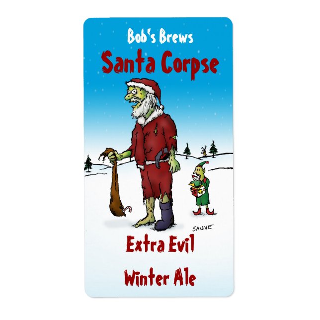 Santa Corpse Zombie Homebrew Beer Label (Vorne)