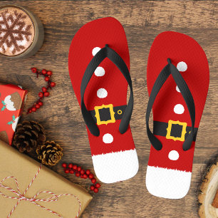 Santa Costume Elf Weihnachten Flip Flops
