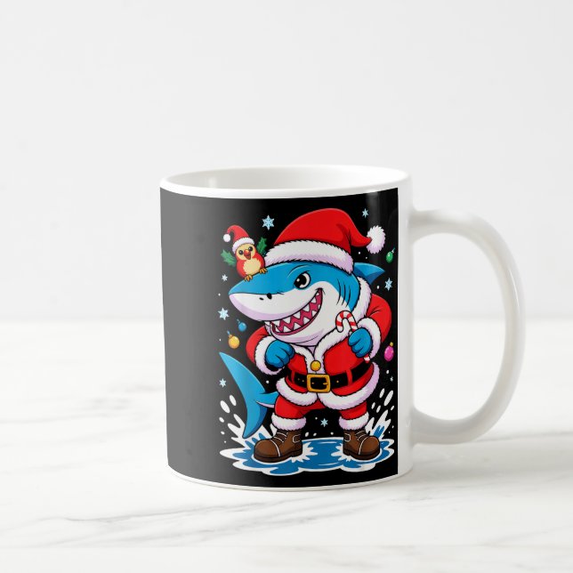 Santa Costume For Kids Boys Adults Funny Shark Chr Kaffeetasse (Rechts)