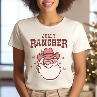 Santa Cowboy Rancher Weihnachten T-Shirt