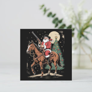 Santa Cowboy Vintage Christmas Tree Cowboy Lover Feiertagskarte