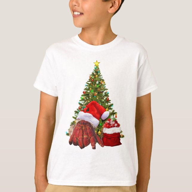 Santa Crab Funny Christmas Hermit Crab Lover T-Shirt (Vorderseite)