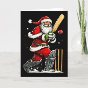 Santa Cricket-Spieler Lustiges Weihnachten Cricket Karte