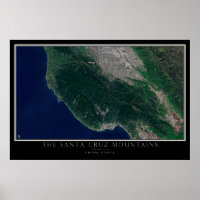 Santa Cruz Berge Kalifornien Satellitenkarte