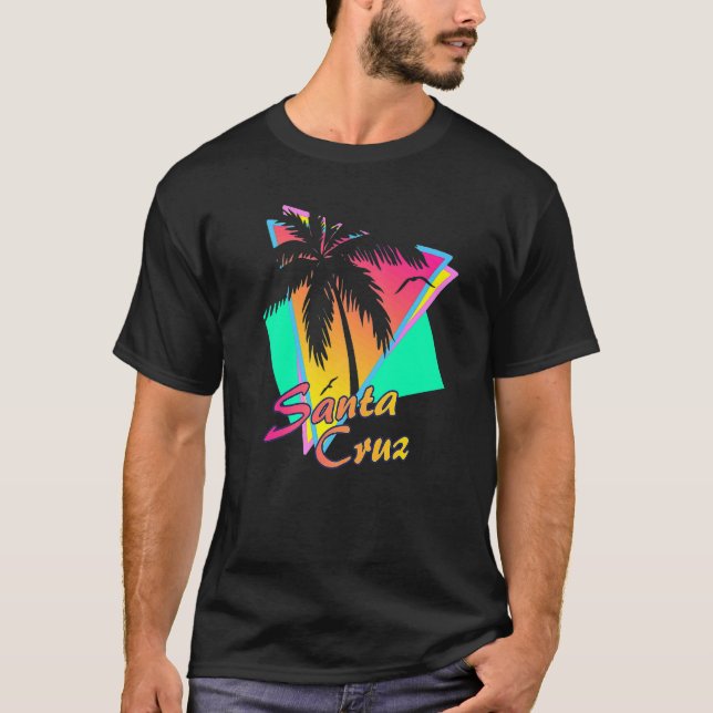 Santa Cruz CA California 70s 80s Summer Retro Eigh T-Shirt (Vorderseite)