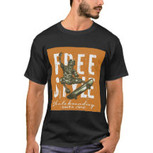 Santa Cruz, Cal Skeleton Skater T - Shirt