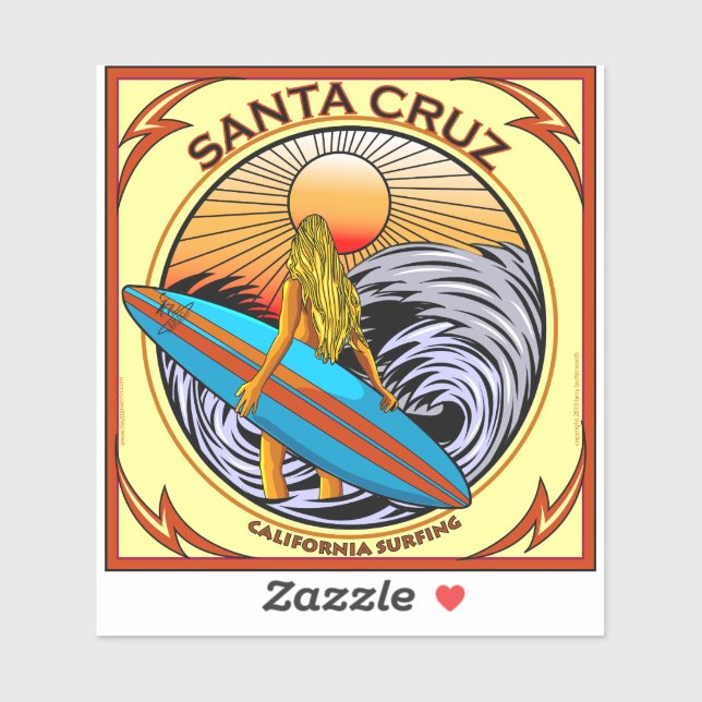 SANTA CRUZ CALIFORNIA AUFKLEBER (Blatt)