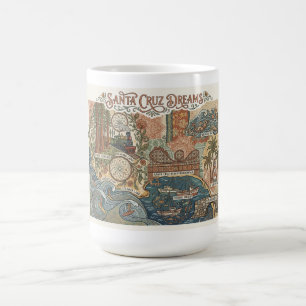 Santa Cruz California Dreams Karte UCSC Surfen Kaffeetasse