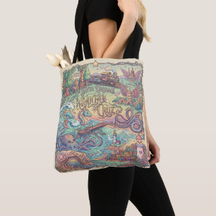 Santa Cruz California Illustrierte Traumlandschaft Tasche