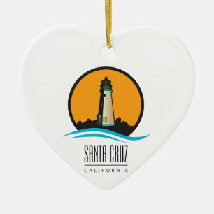 Santa Cruz California Leuchtturm Keramik Ornament