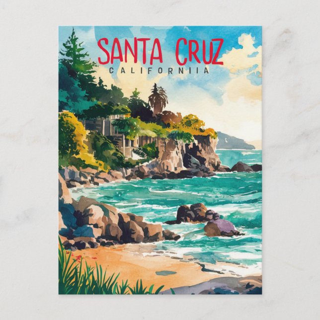 Santa Cruz California Postkarte (Vorderseite)