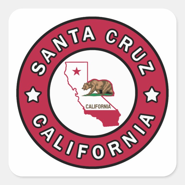 Santa Cruz California Quadratischer Aufkleber (Vorderseite)