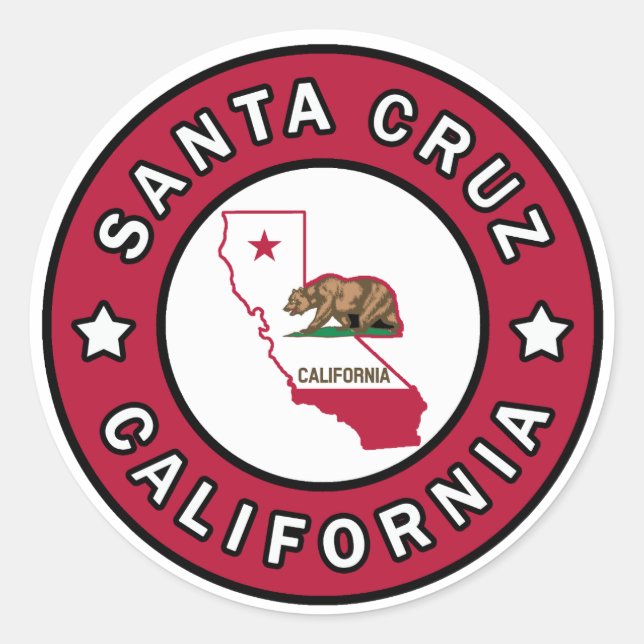 Santa Cruz California Runder Aufkleber (Vorderseite)