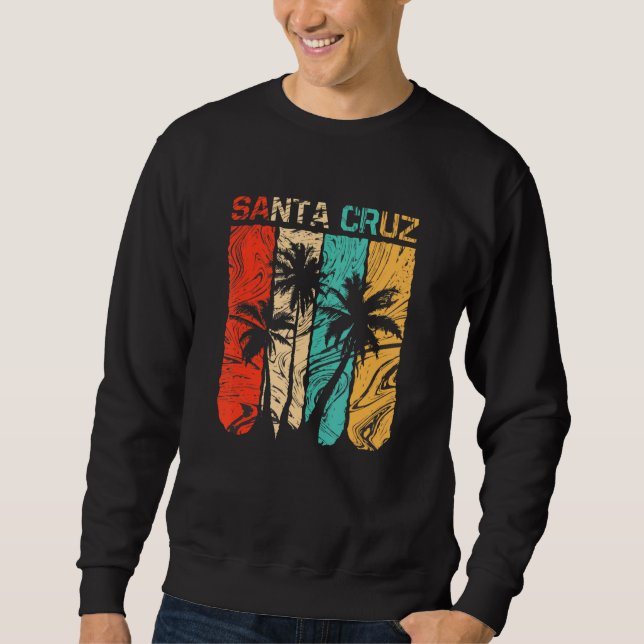 Santa Cruz California Sunset 70er 80er Surfer Summ Sweatshirt (Vorderseite)