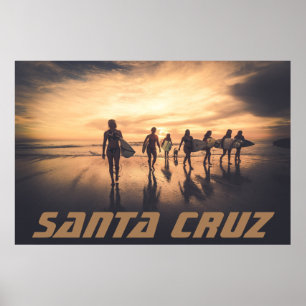 Santa Cruz California Surfer Girls Poster