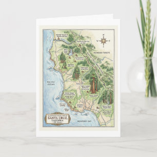 Santa Cruz California Wanderkarte Big Basin Karte