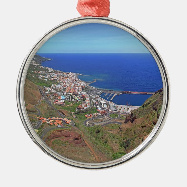 Santa Cruz de La Palma Kanarische Inseln Spanien Silbernes Ornament (Vorne)