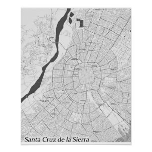 Santa Cruz de la Sierra, Kartenposter Poster