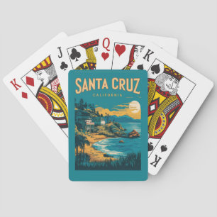 Santa Cruz Kalifornien Aquarell Reise Spielkarten