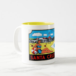 Santa Cruz, Kalifornien Gepäckanhänger Vintage Zweifarbige Tasse