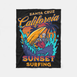 Santa Cruz Kalifornien Surfen Skelett Sonnenunterg Fleecedecke