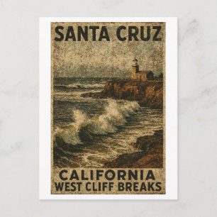 Santa Cruz Kalifornien West Cliff Steamer Lane Postkarte