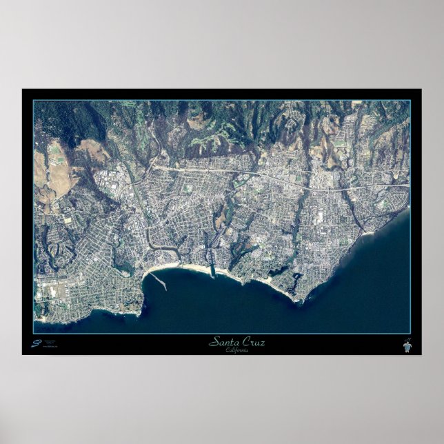 Santa Cruz, kalifornisches Satellitenposter Poster (Vorne)