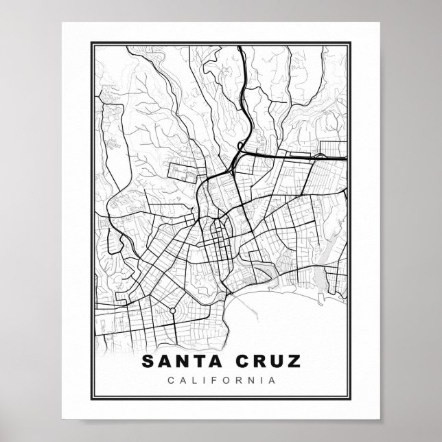 Santa Cruz Karte Poster (Vorne)
