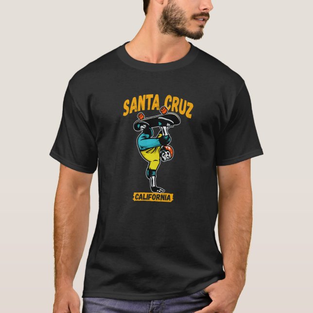 Santa Cruz Skeleton Skateboard T-Shirt (Vorderseite)