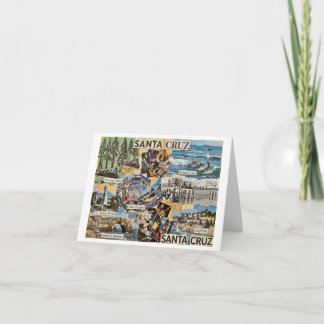 Santa Cruz Vintage Collage – Kunst der Küsten Erin Feiertagskarte
