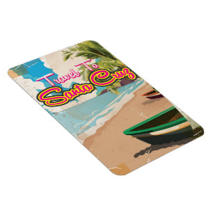 Santa Cruz Vintage Urlaubsposter Magnet
