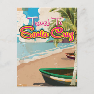 Santa Cruz Vintage Urlaubsposter Postkarte