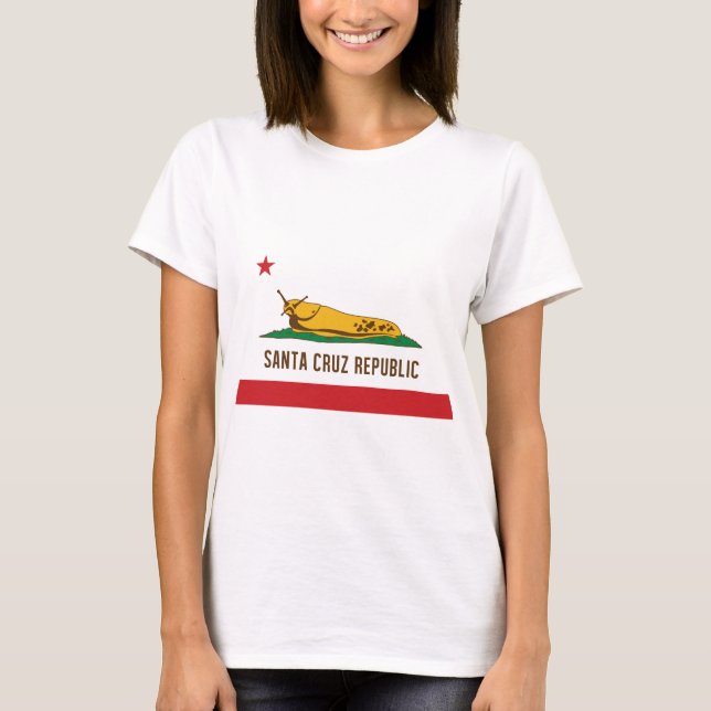 Santa- Cruzrepublik-Bananen-Schnecken-Flagge T-Shirt (Vorderseite)