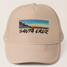 Santa- Cruzsonnenuntergang-Fernlastfahrer-Hut
