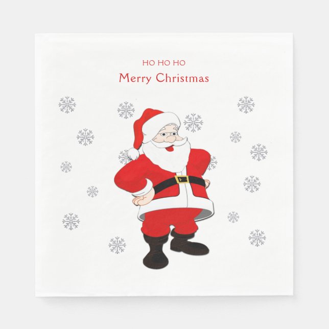 Santa Custom Text Paper Napkin Serviette (Vorderseite)
