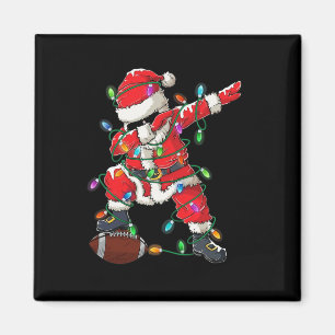 Santa Dabbing mit Ball Christmas Football Player Magnet