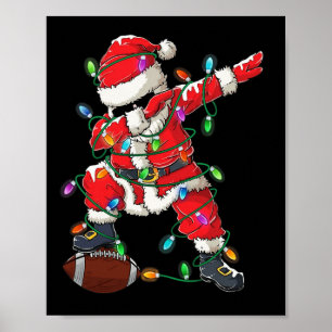Santa Dabbing mit Ball Christmas Football Player Poster