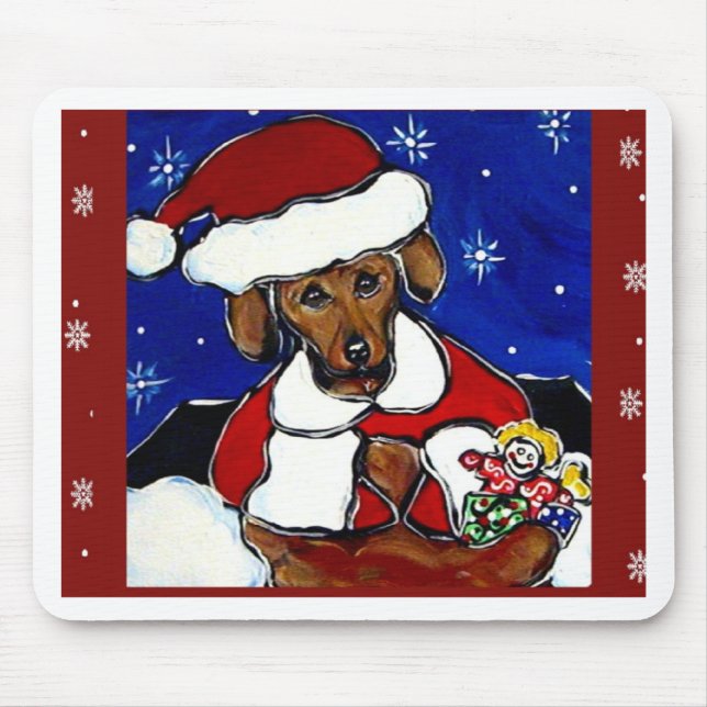 Santa-Dachshund Mousepad (Vorne)