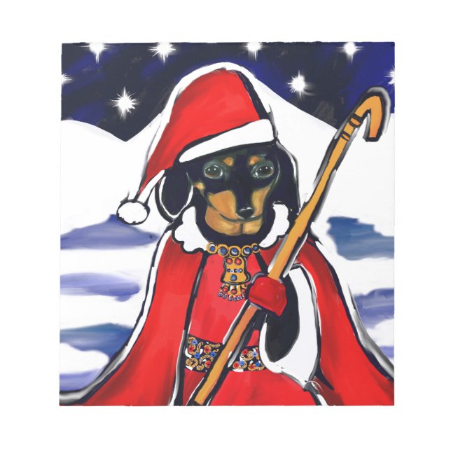 SANTA-DACHSHUND NOTIZBLOCK (Vorderseite)