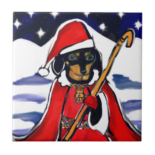 SANTA-DACHSUND FLIESE