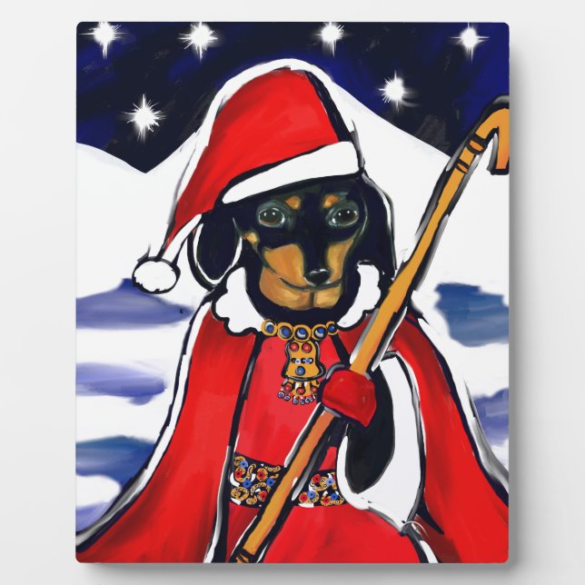 SANTA-DACKEL FOTOPLATTE (Vorderseite)