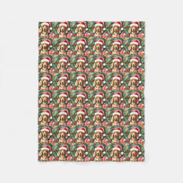 Santa Dackel und Evergreens: Fleecedecke