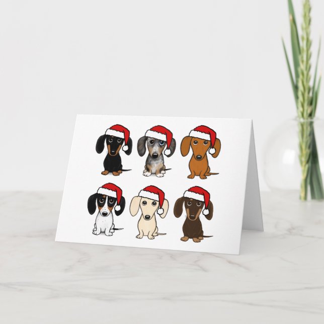 Santa Dackeln Niedliche Dackel Hunde Weihnachten (Vorderseite)