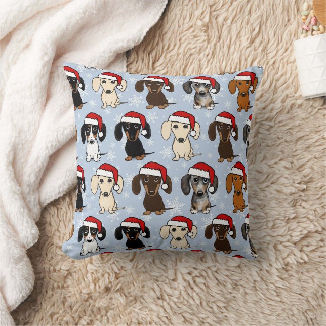 Santa Dackeln Niedliche Dackel Hunde Weihnachten Kissen (Decke)