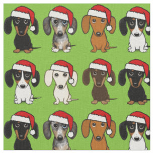 Santa Dackeln Niedliche Dackel Hunde Weihnachten Stoff