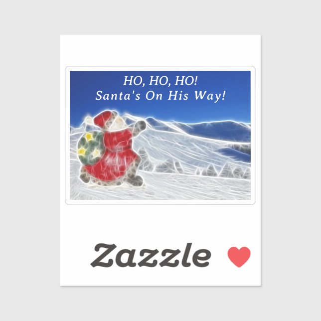 Santa, Dashing Thru der Schnee Weihnachten Aufkleber (Blatt)