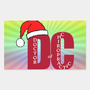 Santa DC Doktor des Chiropraktischen Weihnachtslog Rechteckiger Aufkleber