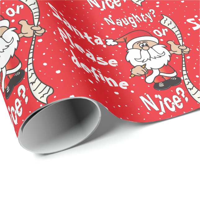 Santa Definition Naughty oder Nice | Weihnachten Geschenkpapier (Rolleneckpunkt)
