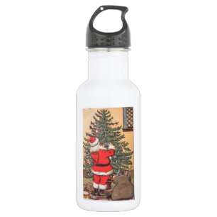 Santa dekoriert Weihnachtsbaum Edelstahlflasche