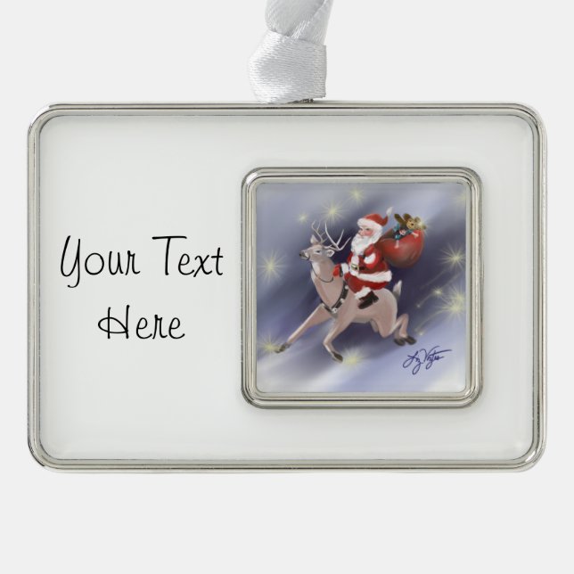 Santa Delivers Ornament Rahmen-Ornament Silber (Vorderseite)